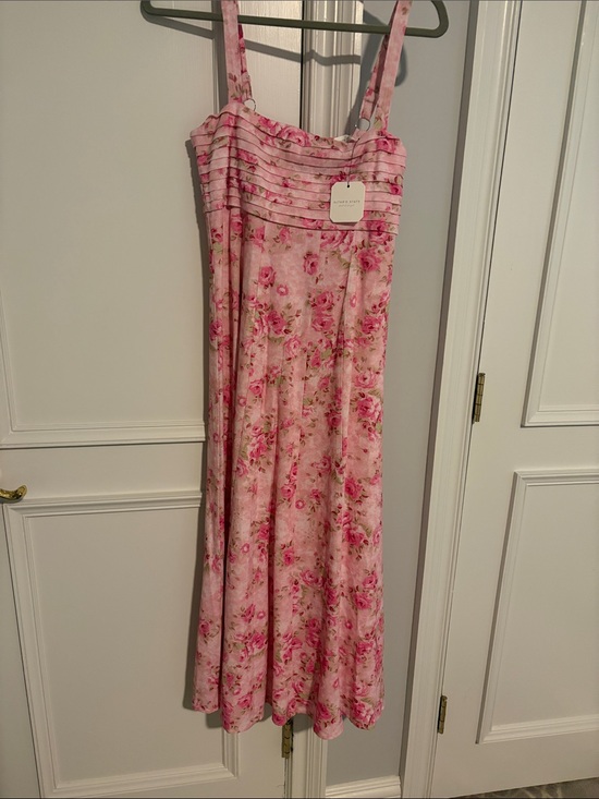 Altar'd State Dresses & Skirts - Altar'd State Pink Floral Maxi Skirt with Pleated Bodice